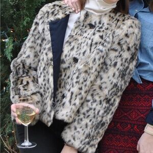 J. Crew Faux Fur Jacket in Leopard